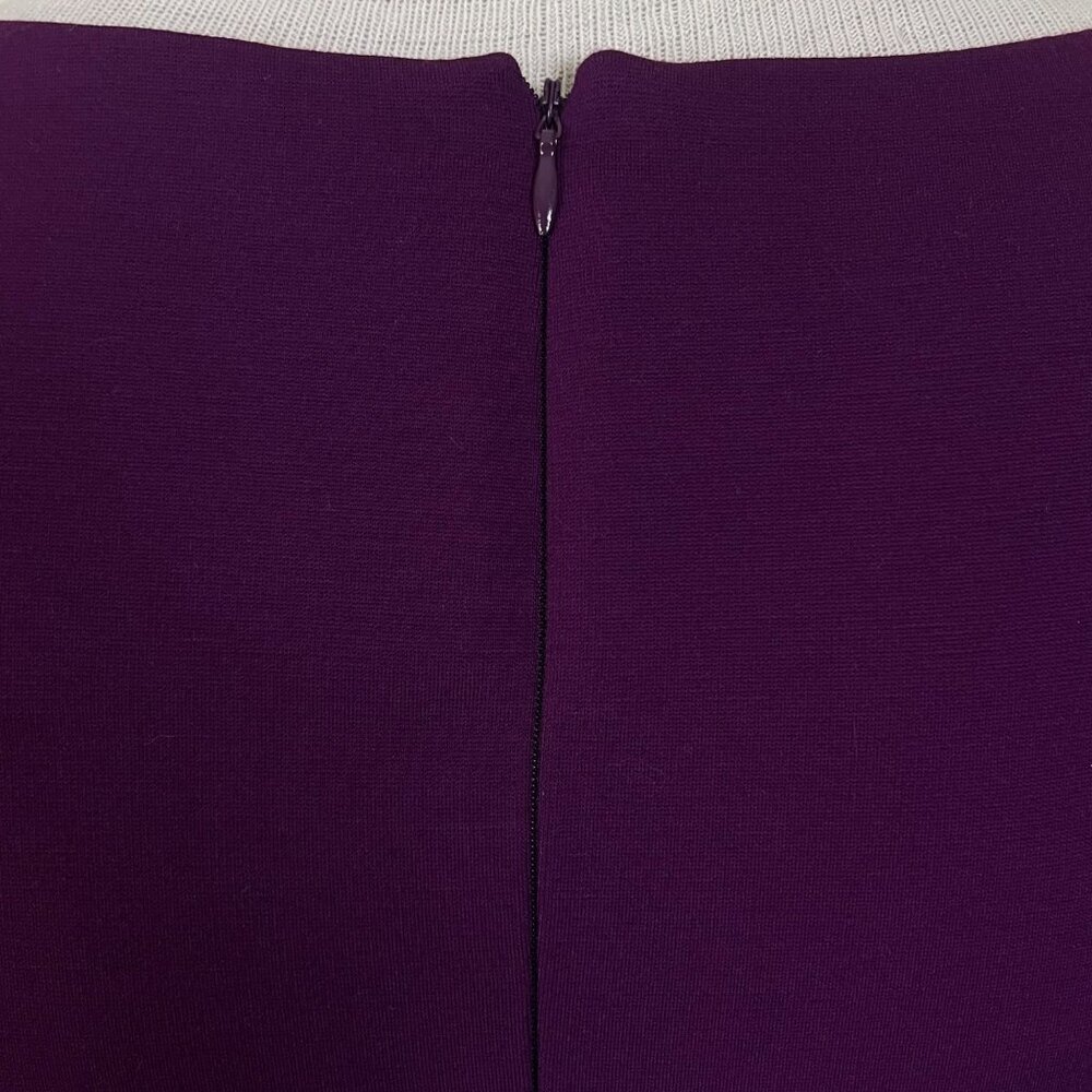 Jones NY Plum Purple Sleeveless Dress Pleated Ruche Accent Neck Size 10 - Picture 9 of 13